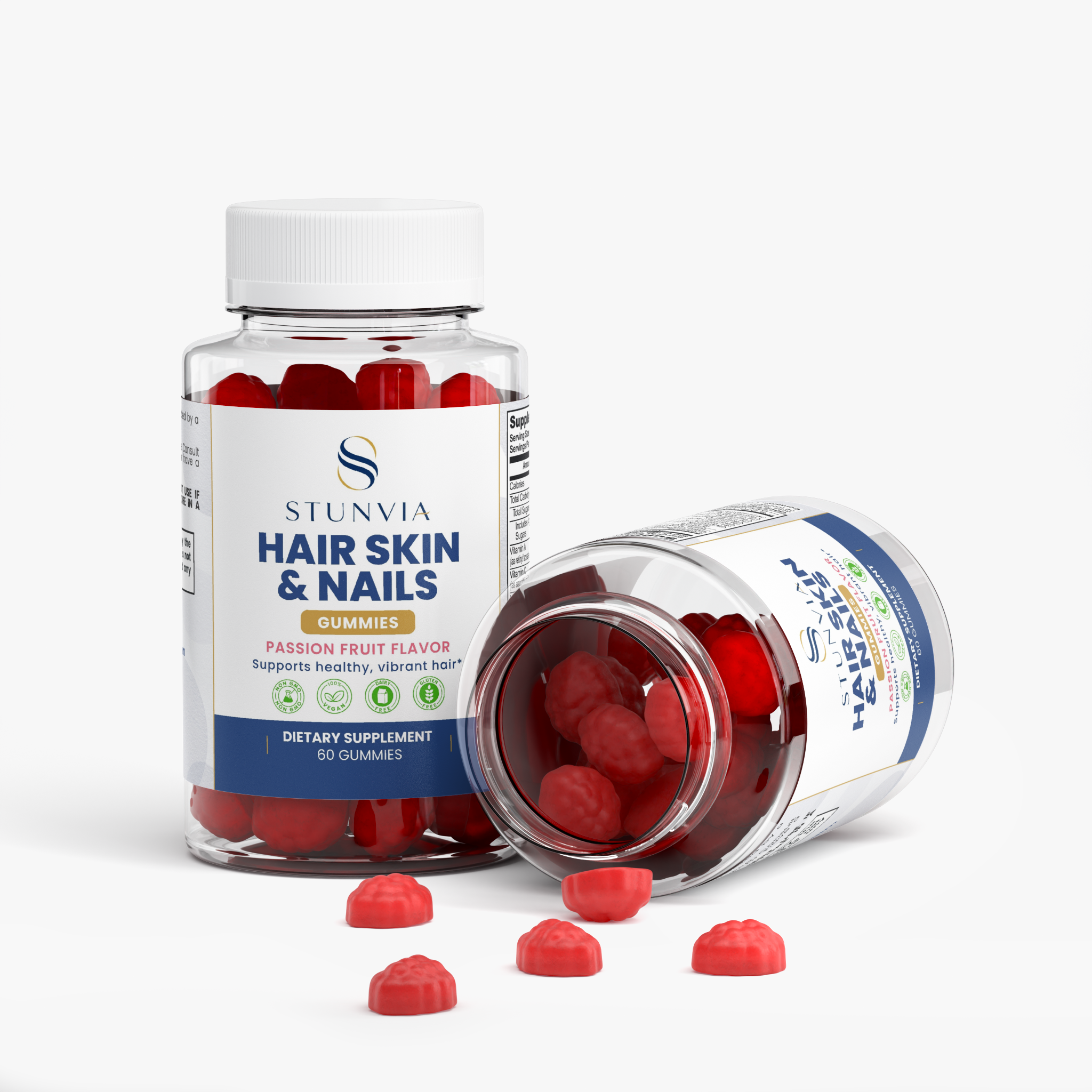 Stunvia Hair Skin & Nails Gummies (Passion Fruit)