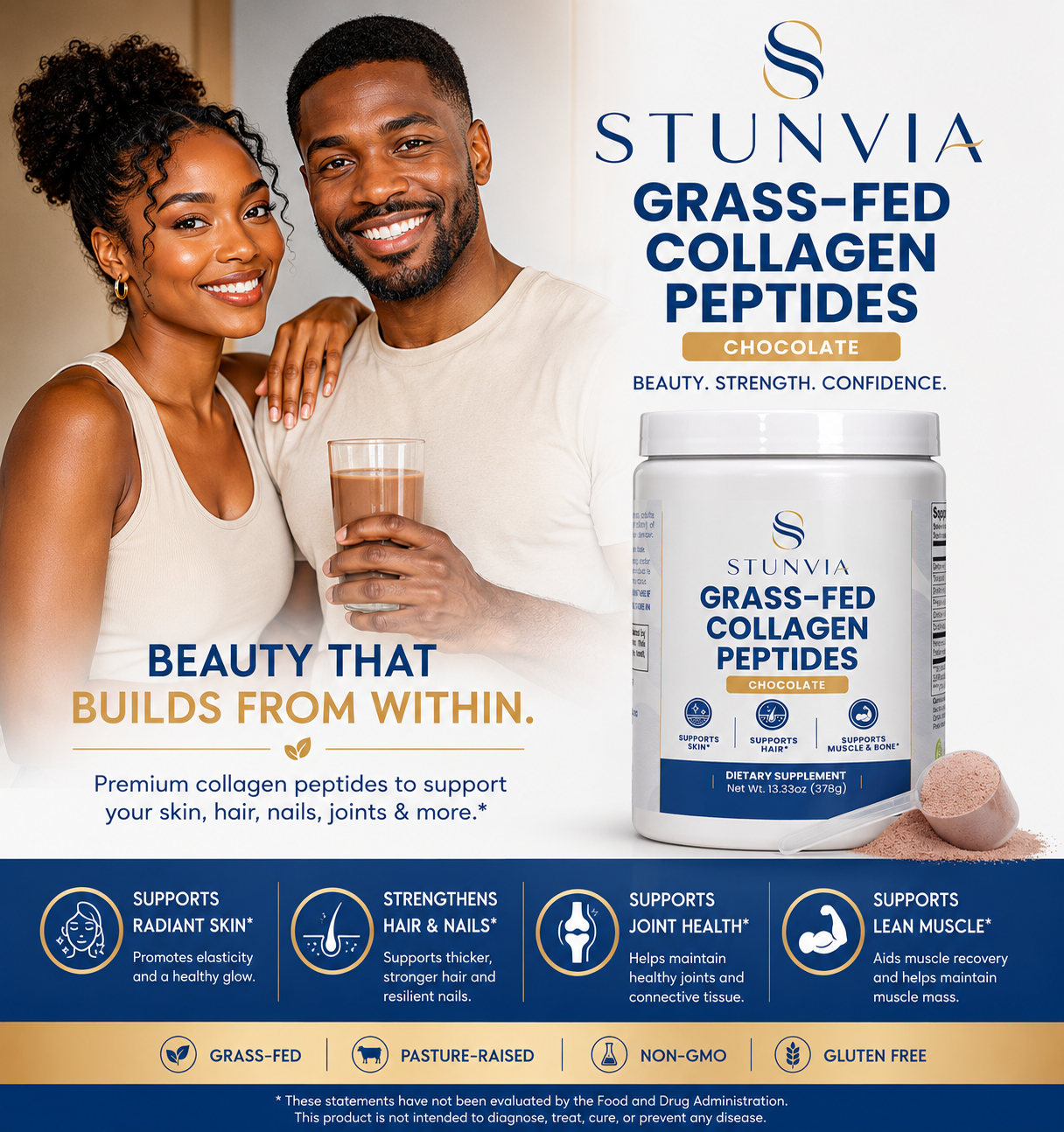 Grass-Fed Collagen Peptides Powder (Chocolate)
