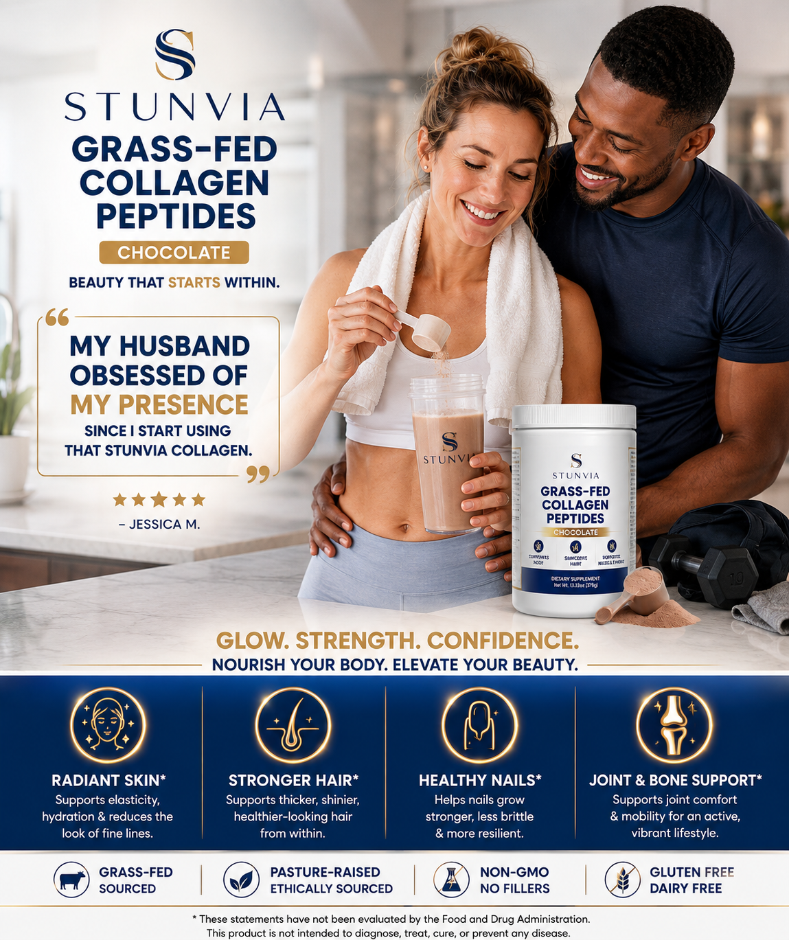 Grass-Fed Collagen Peptides Powder (Chocolate)